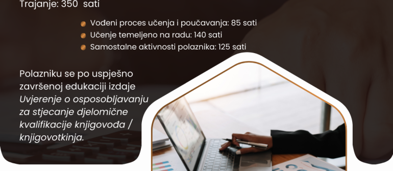 ISKAZ INTERESA: Program obrazovanja za stjecanje djelomične kvalifikacije knjigovođa / knjigovotkinja