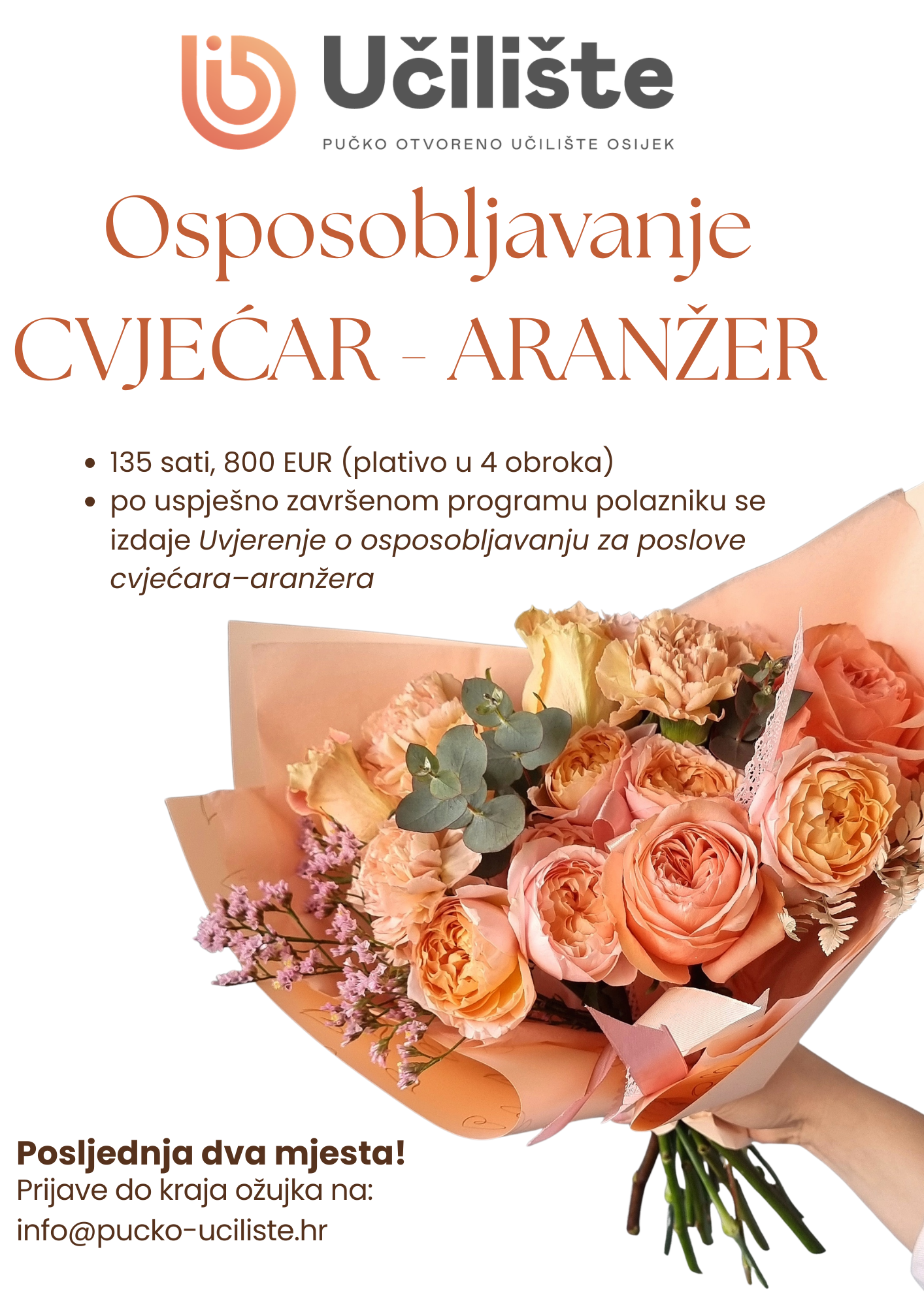 Program osposobljavanja za cvjećara – aranžera: posljednja dva mjesta u grupi!