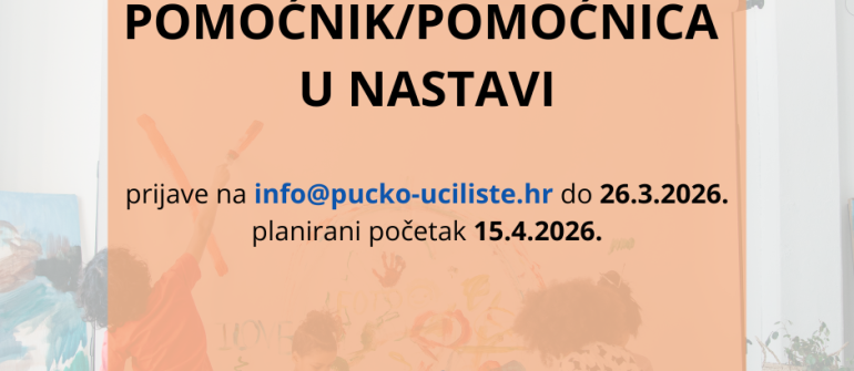 UPISI: Pomoćnik/-ca u nastavi